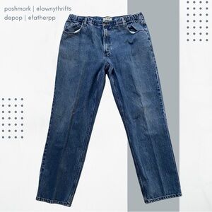 Vintage LL Bean Men's Comfort Waist Straight Leg Blue Denim 40x34